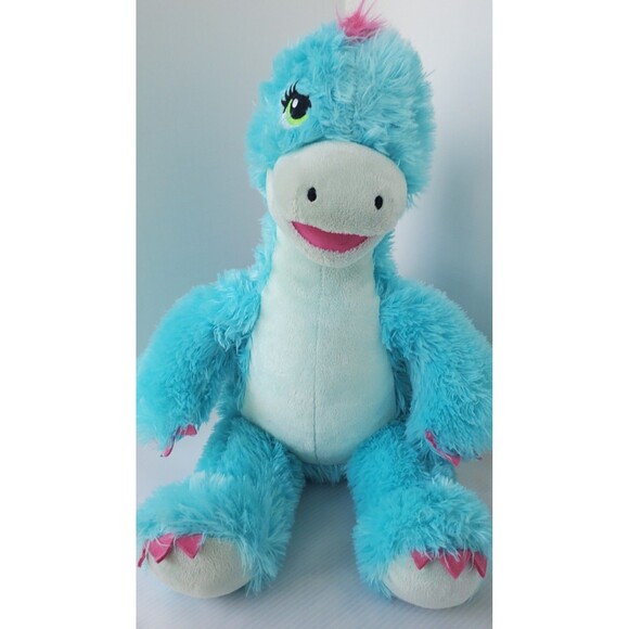 BAB Build a Bear Workshop Dinosaur TURQUOISE Pink Blue STEGOSAURUS 18” Plush Toy - Picture 9 of 12